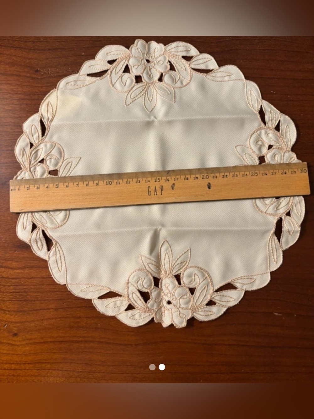 Vintage Victorian cream set of two doilies
